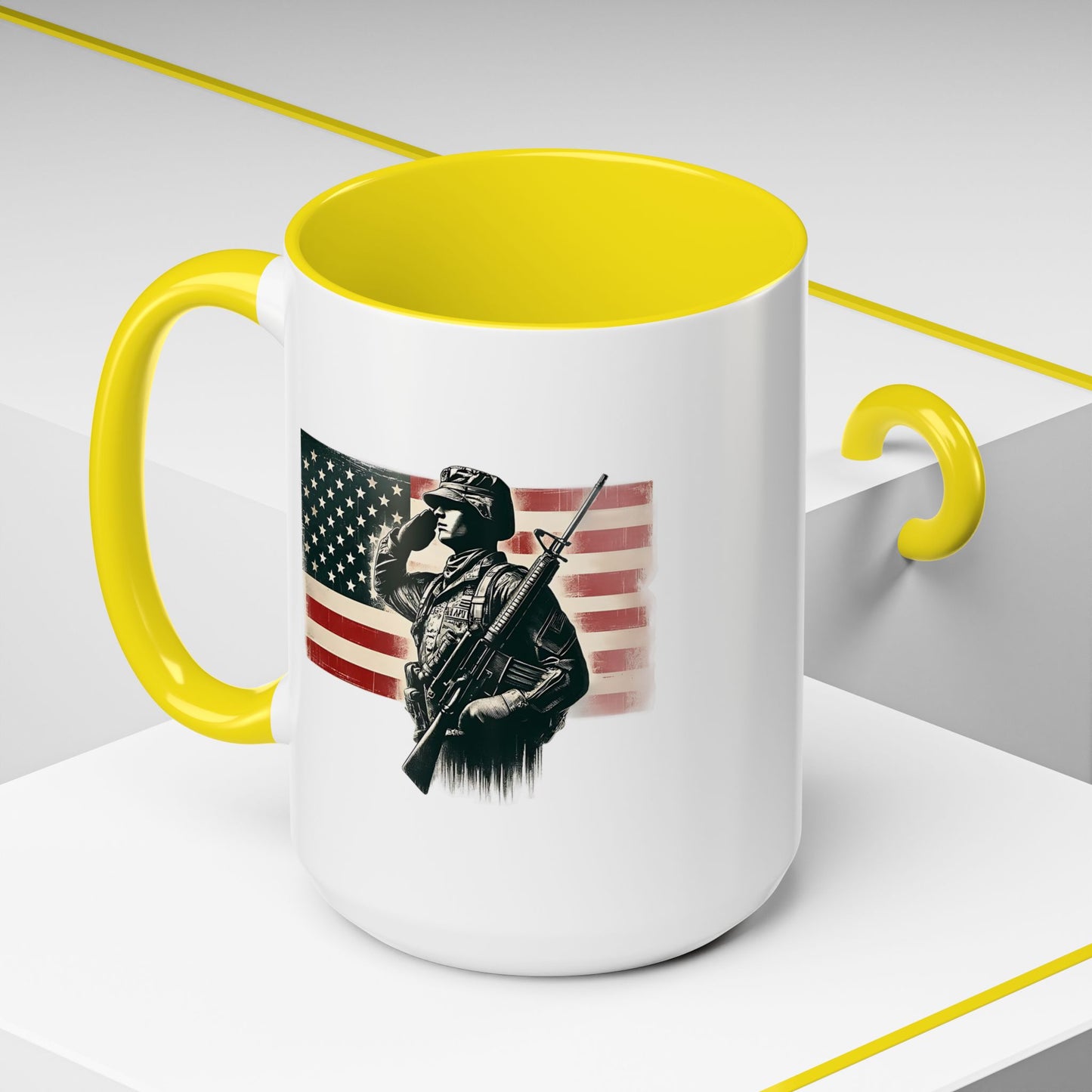 4th of July Mug - Soldier American Flag