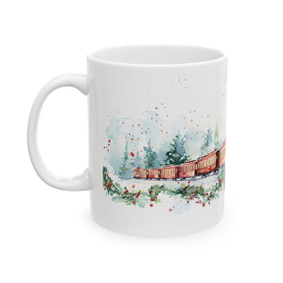 Christmas Mug - Snowy Landscape Train Wrap 9