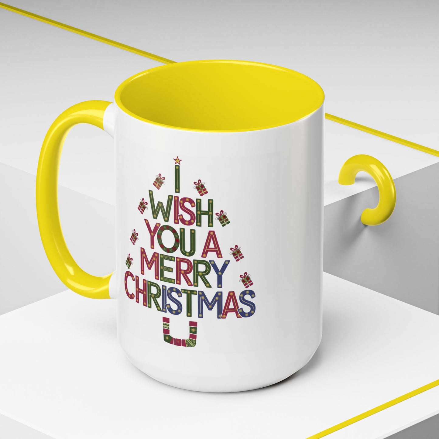 Christmas Mug - I Wish You a Merry Christmas Present Treee
