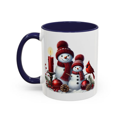 Christmas Mug - Burgundy Snowman Family