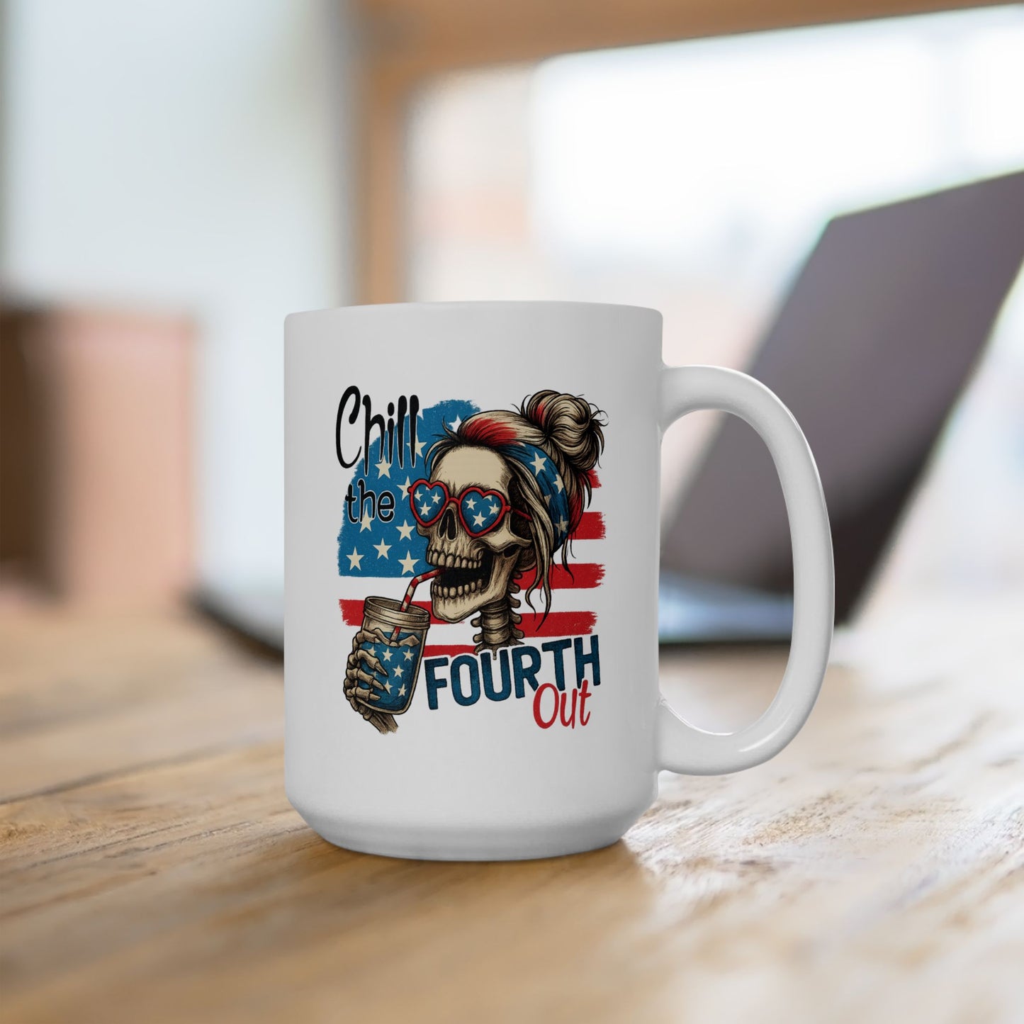 4th of July Mug - Chill the Fourth Out Skeleton