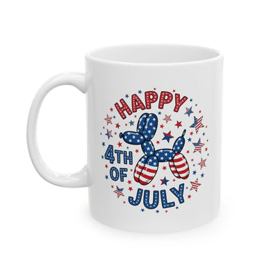 4th of July Mug - Happy 4th of July Dog Balloon