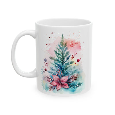 Christmas Mug - Christmas Tree and Mistletoe