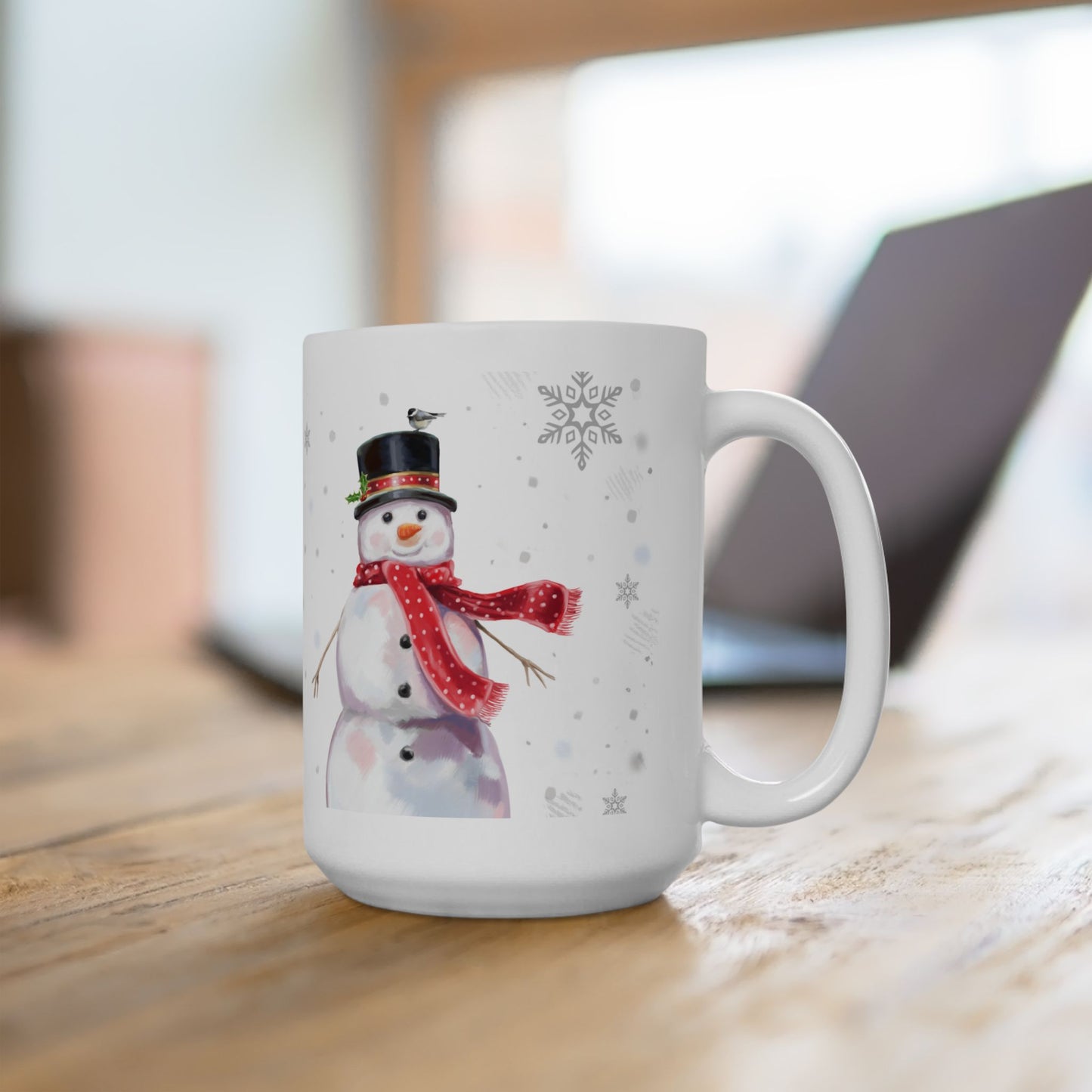 Christmas Mug - Let it Snow Red Text Snowman