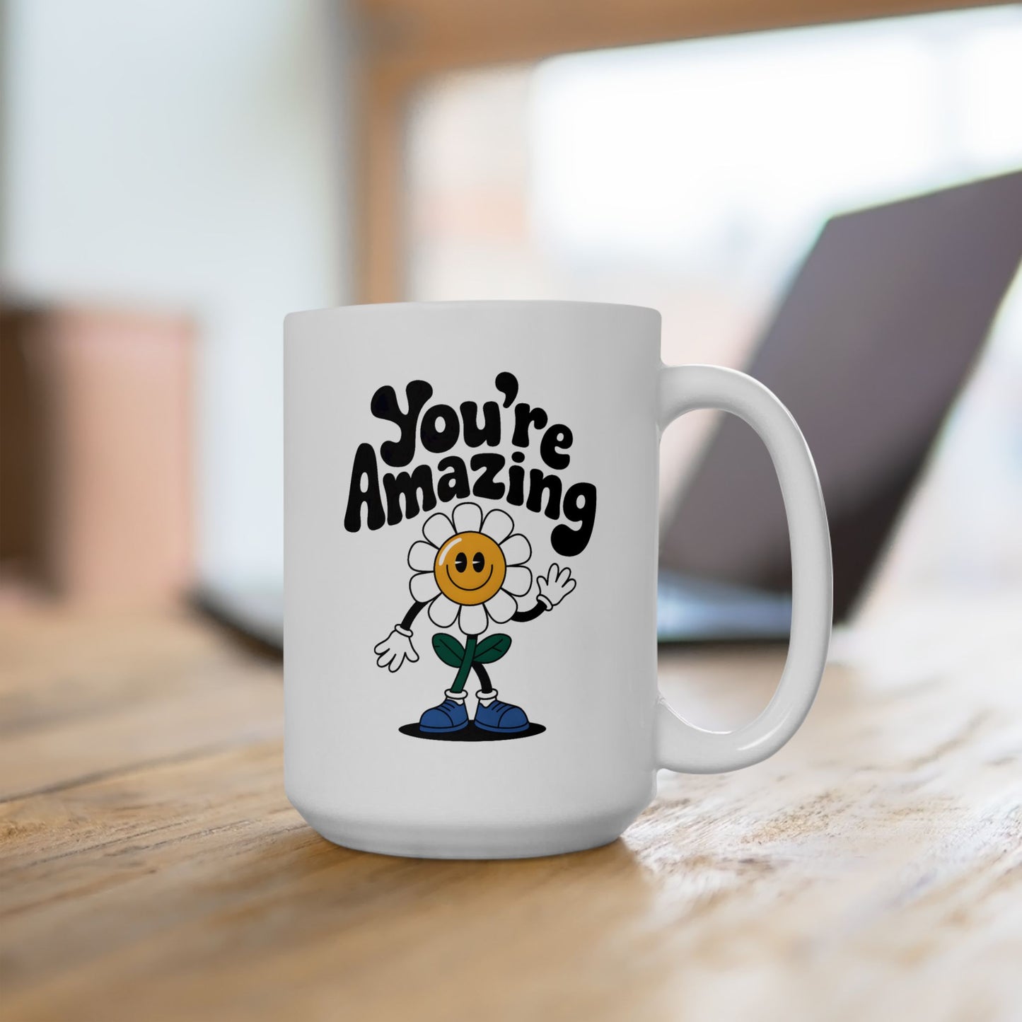 Motivation Mug - You're Amazing Retro Flower