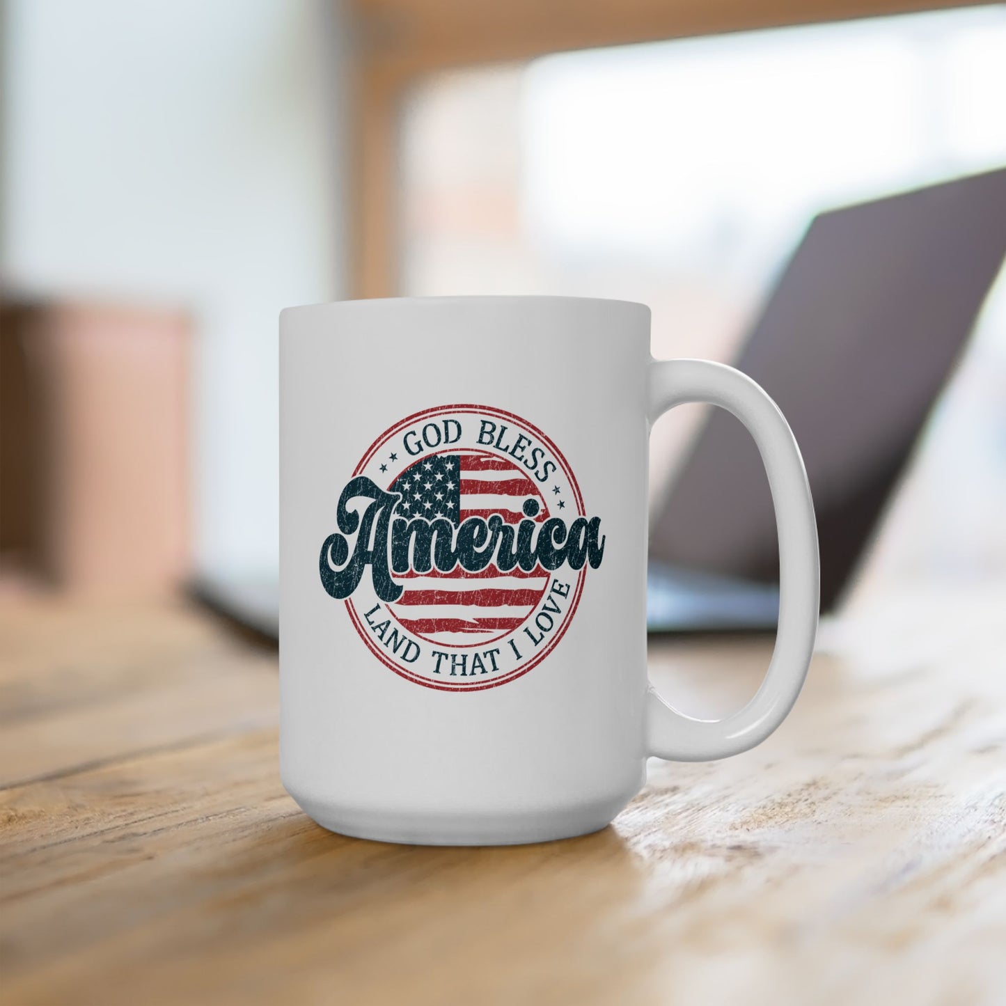 4th of July Mug - God Bless America Retro