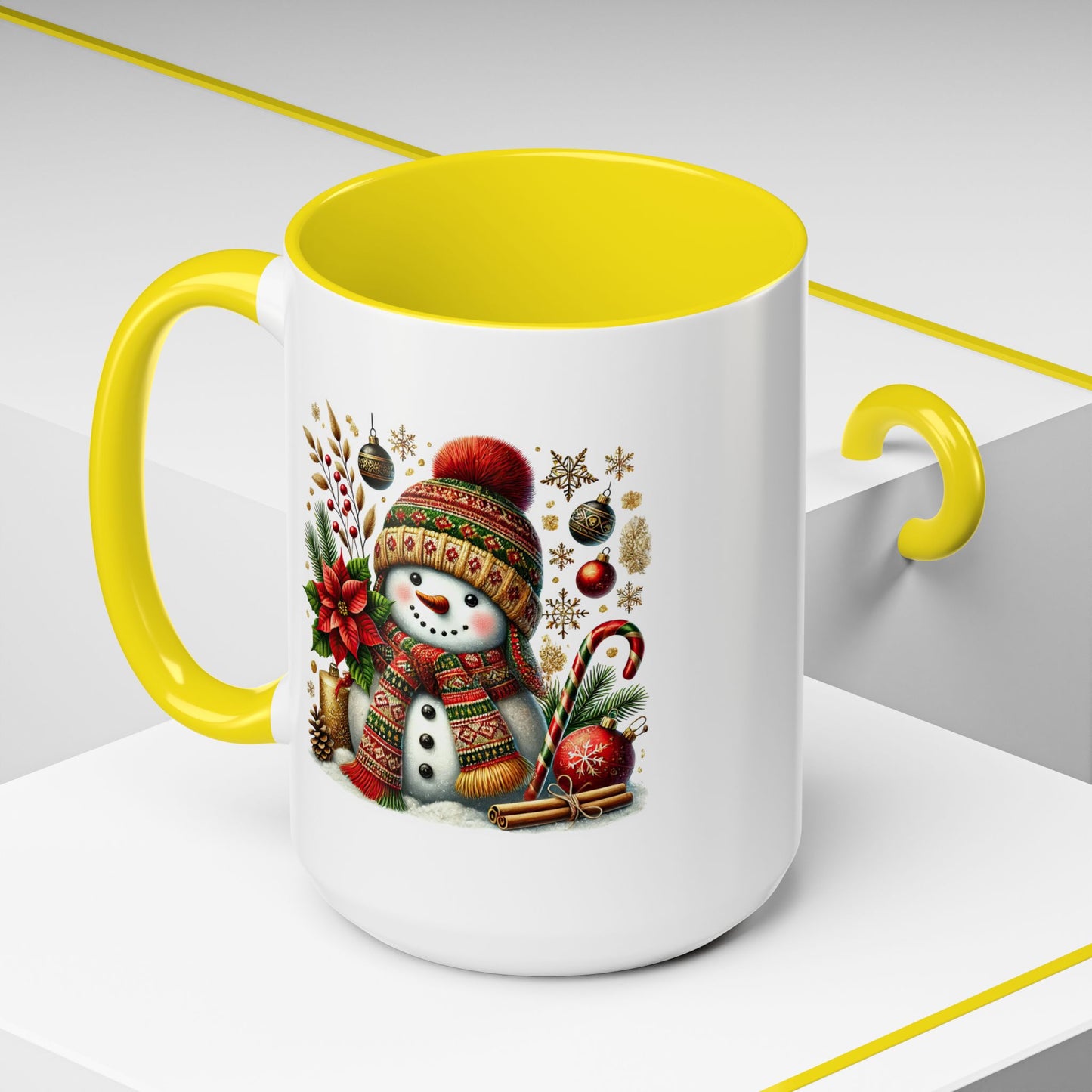 Christmas Mug - Snowman with Christmas Decorations