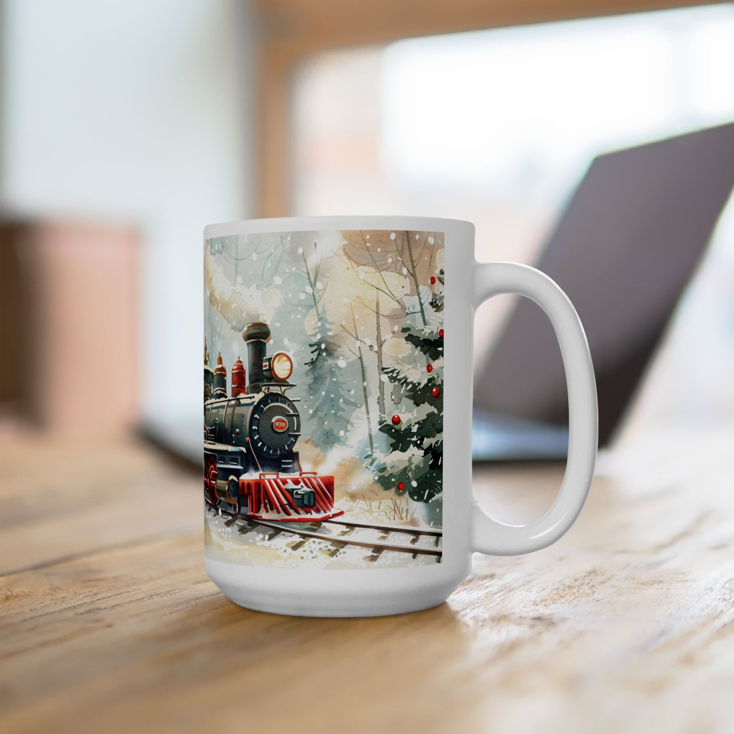 Christmas Mug - Snowman and Train Wrap 1
