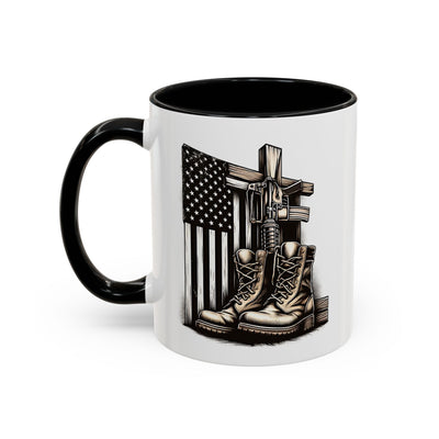 4th of July Mug - Fallen Soldier Boots Flag