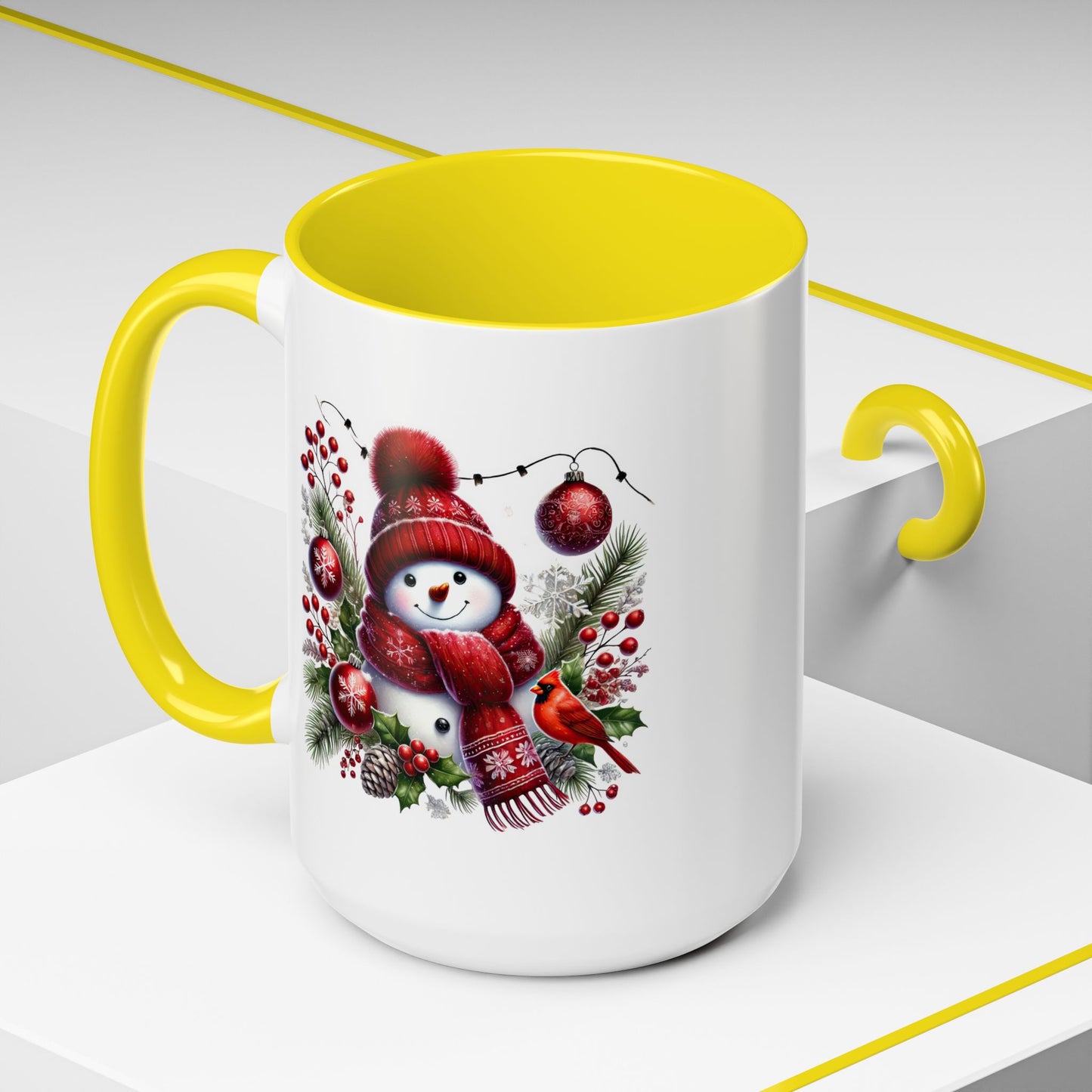 Christmas Mug - Burgundy Snowman