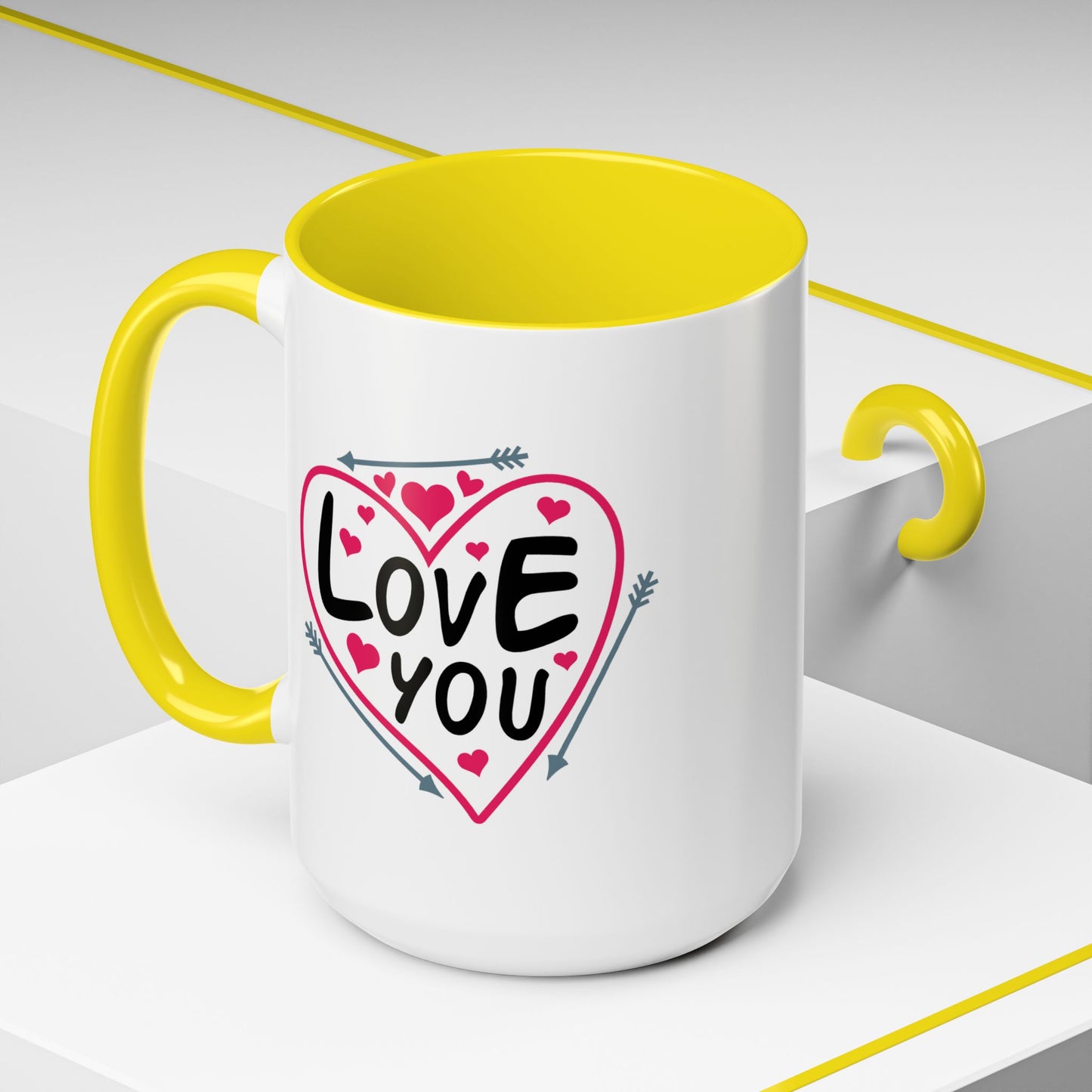 Valentine's Day Mug - Love You Heart Arrows
