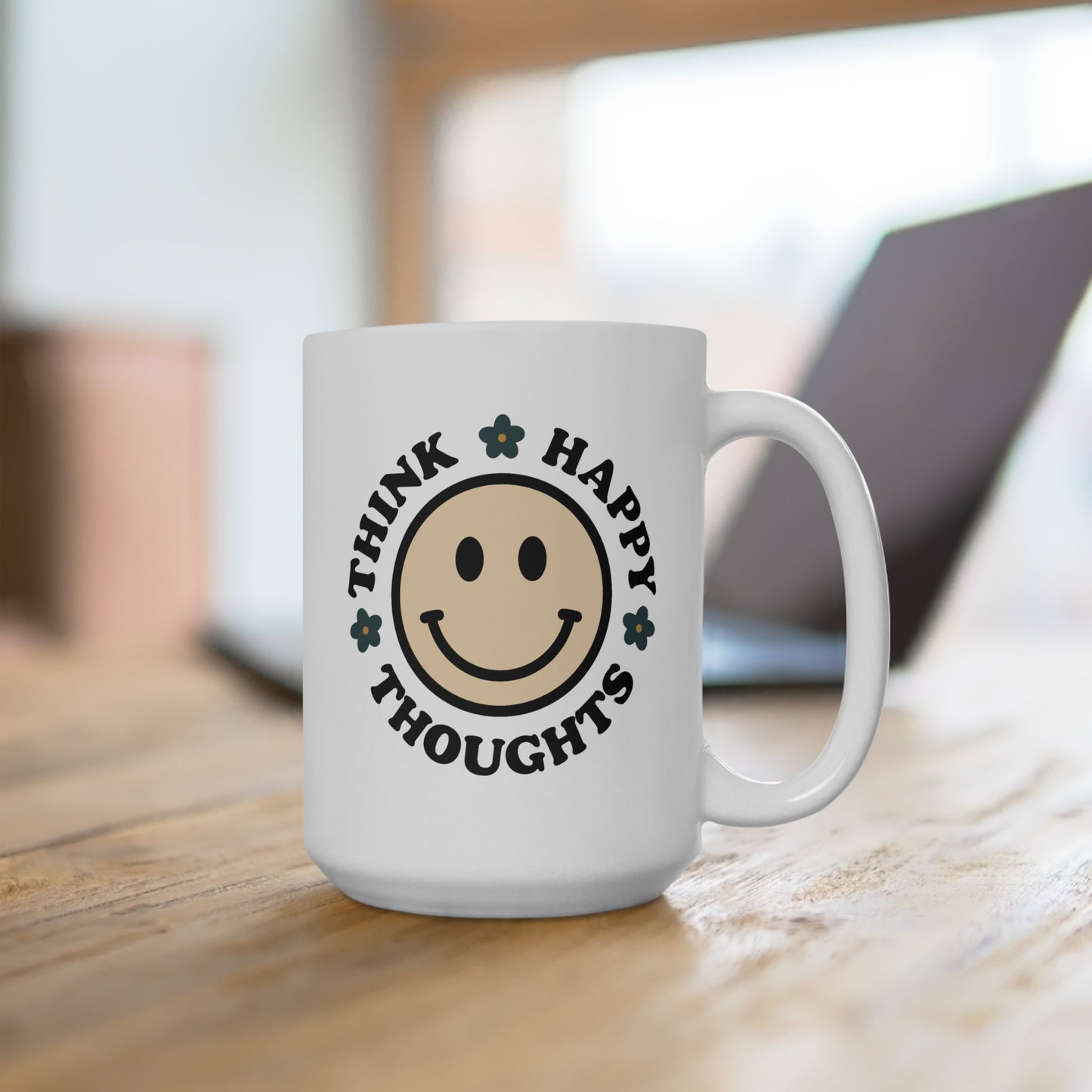 Wellness Mug - Think Happy Thoughts Smiley Face