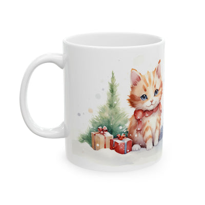 Christmas Mug - Kittens Tree Presents