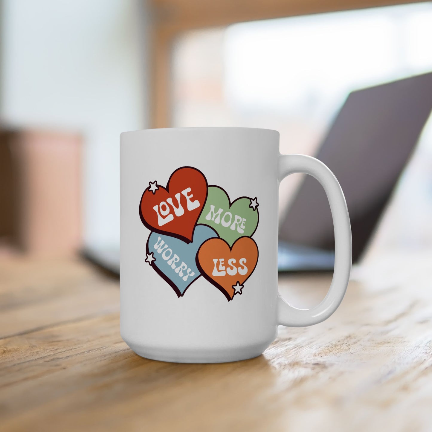 Wellness Mug - Love More Worry Less Hearts