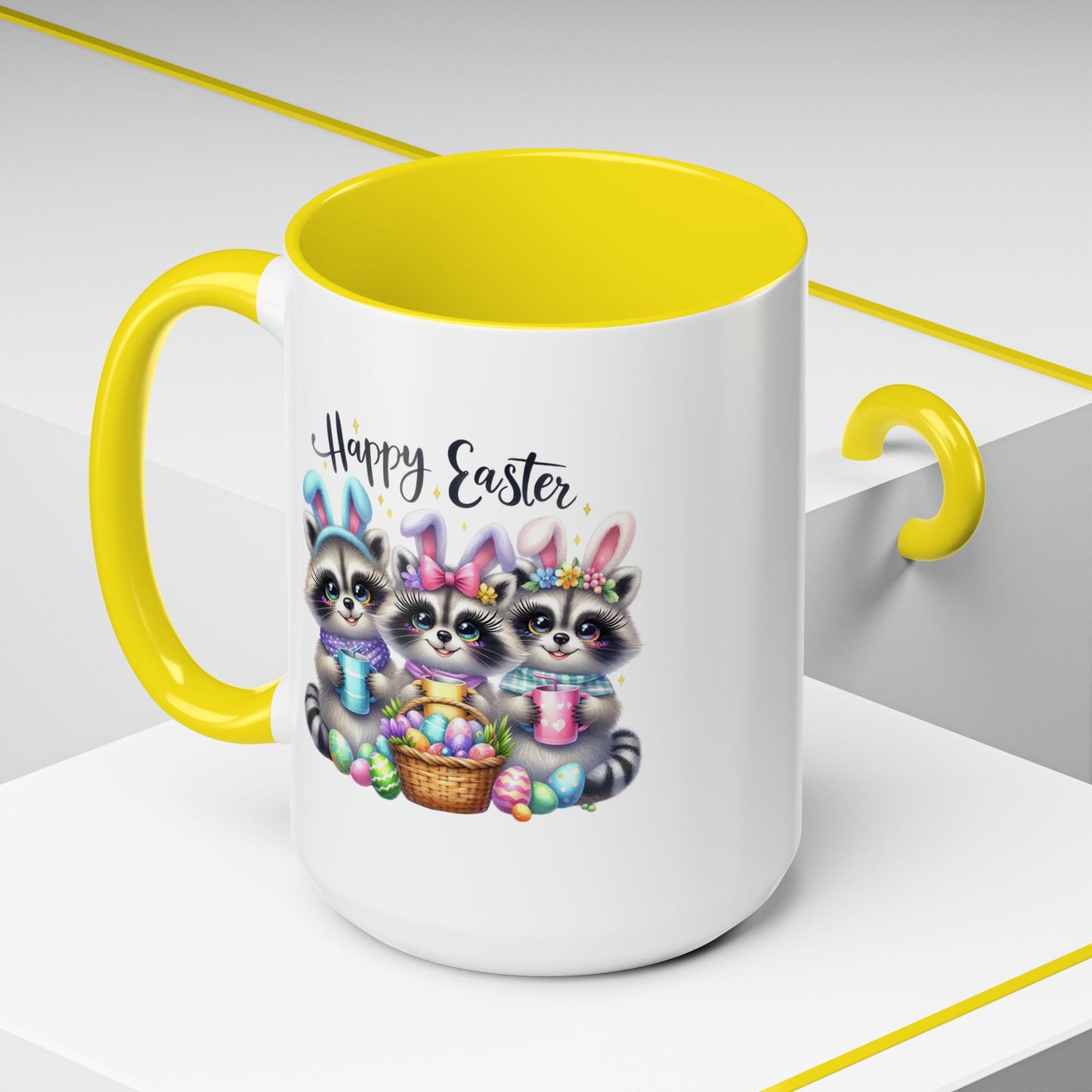 Easter Mug - Happy Easter Racoons