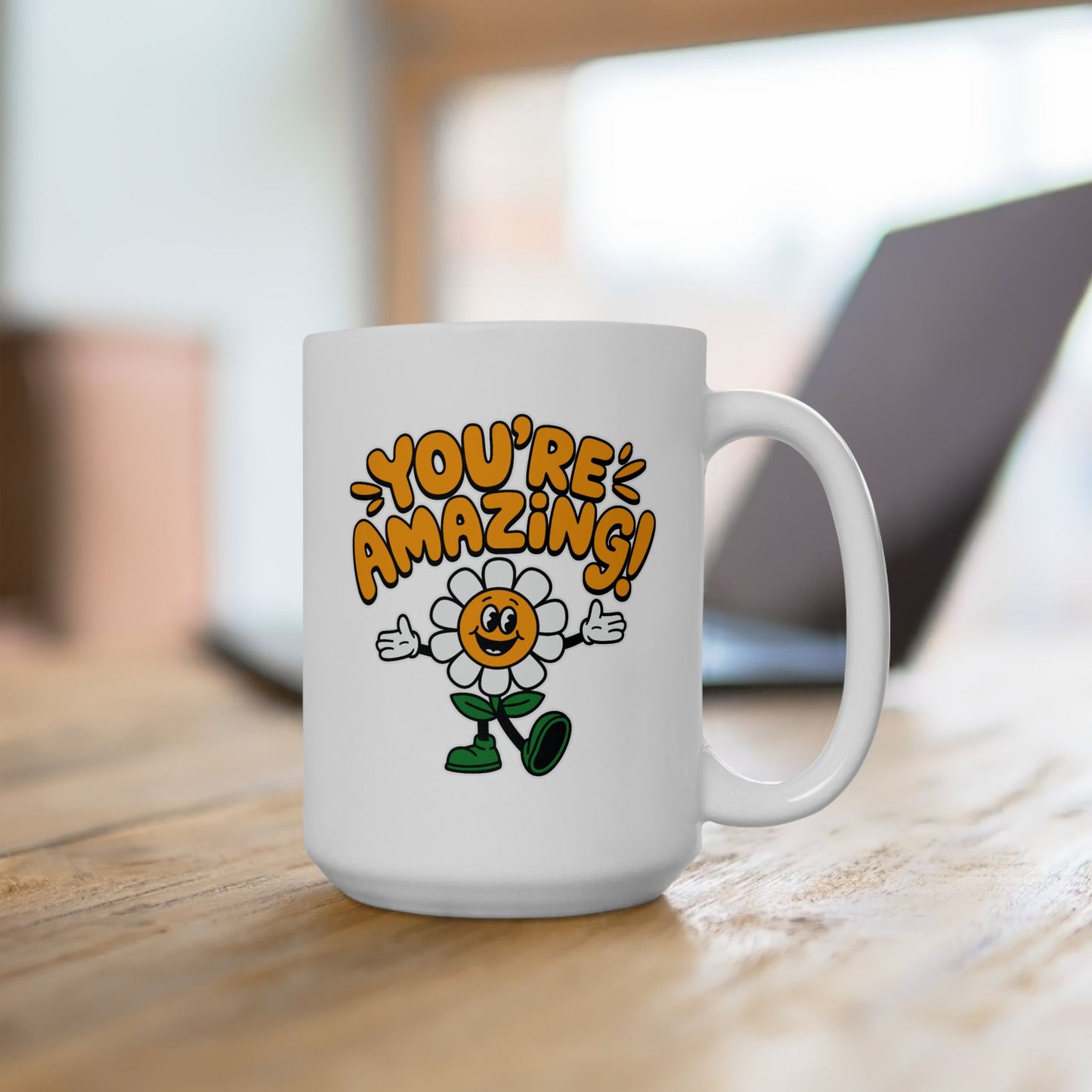 Motivation Mug - You're Amazing Retro Daisy