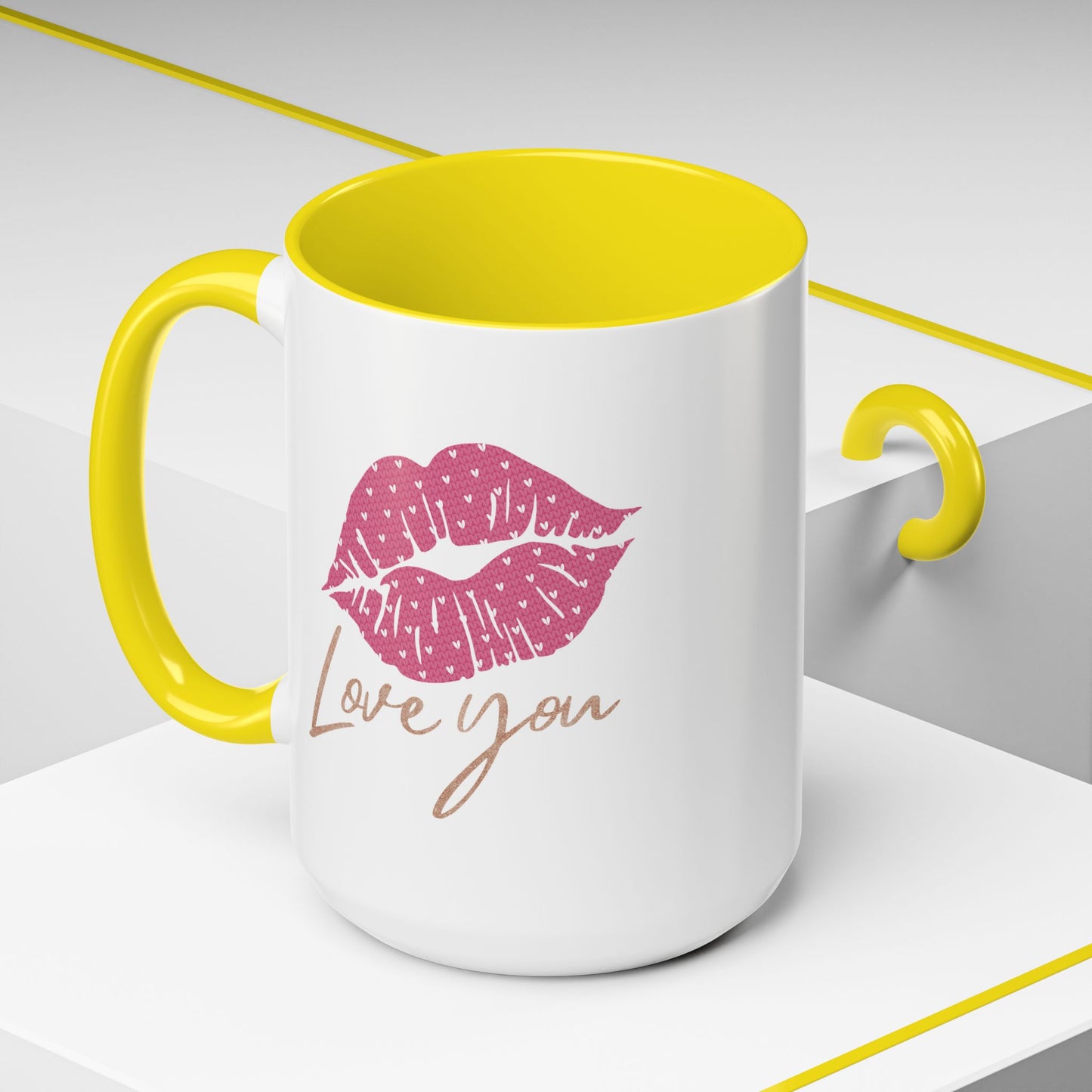 Valentine's Day Mug - Love You Lips Kiss