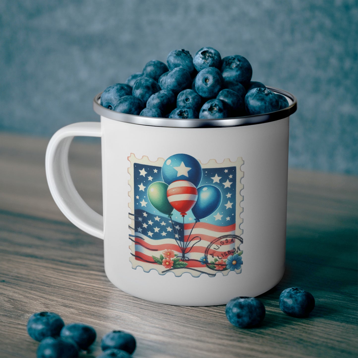 4th of July Mug - Balloons & Flowers Stamp