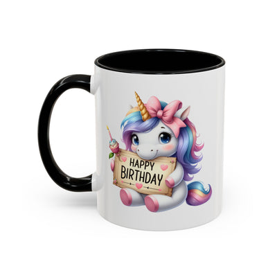 Birthday Mug - Girl Unicorn Happy Birthday Sign