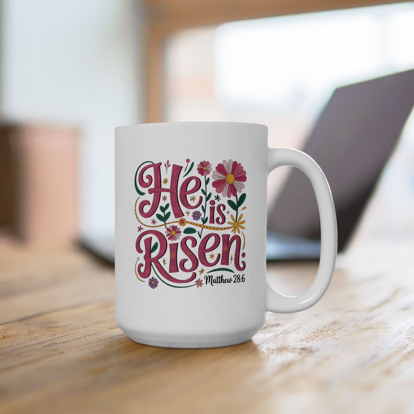 Easter Mug - He Is Risen Floral