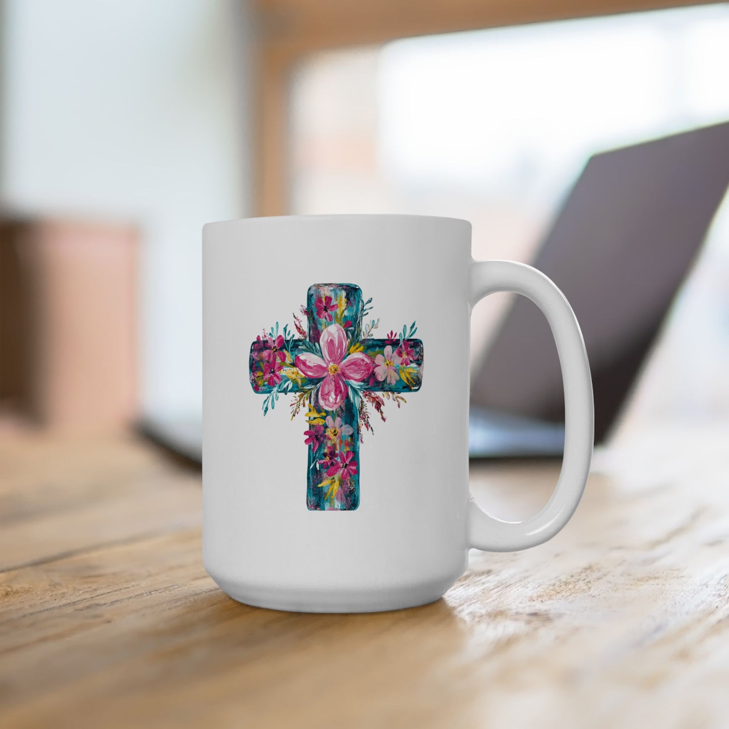 Easter Mug - Floral Cross