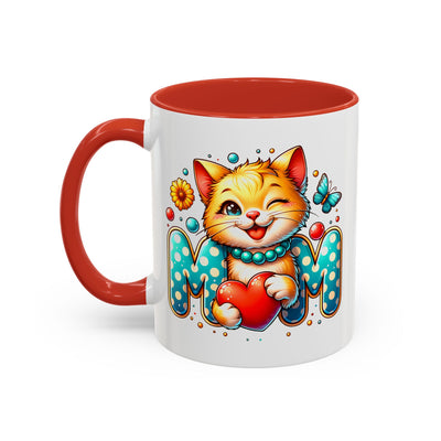 Mother's Day Mug - Mom Cat Red Heart