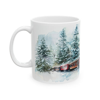 Christmas Mug - Snowy Landscape Train Wrap 1
