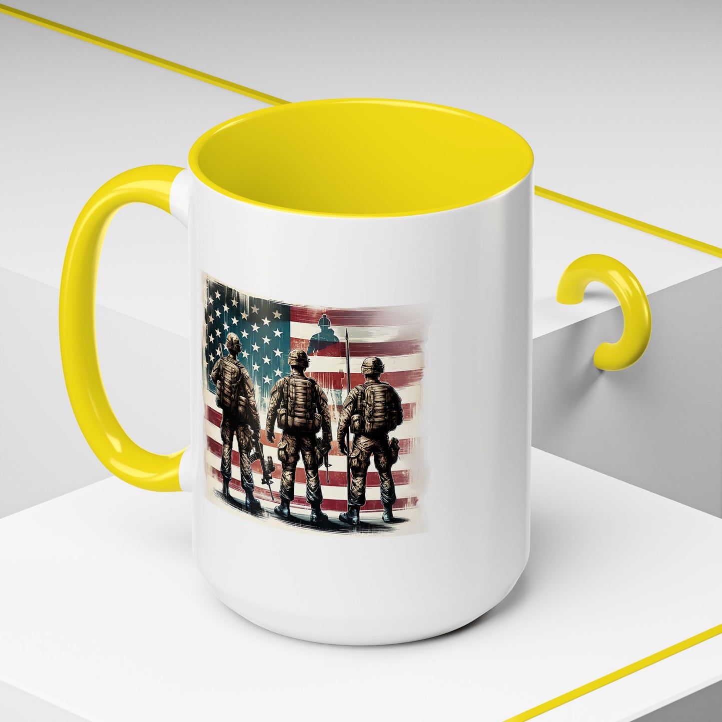 4th of July Mug - Soldiers American Flag