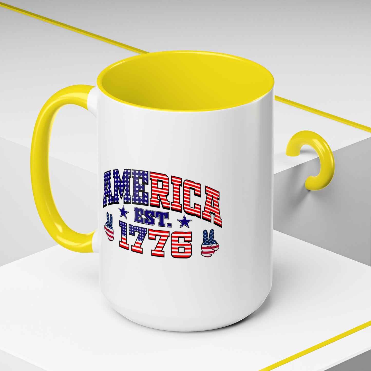4th of July Mug - American Est 1776 Patriotic Flag