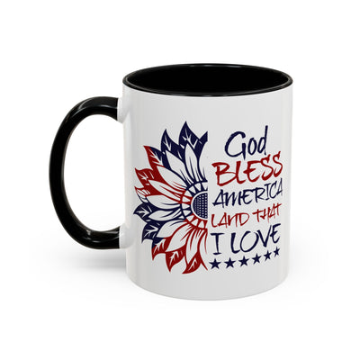 4th of July Mug - God Bless America Sunflower