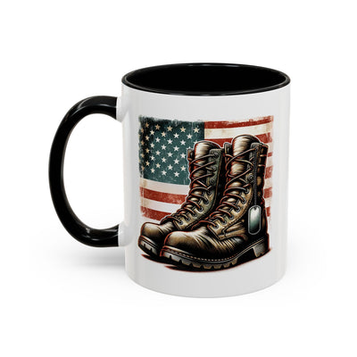 4th of July Mug - Fallen Soldier Boots Flag