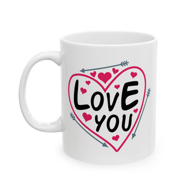 Anniversary Mug - Love You Heart & Arrows