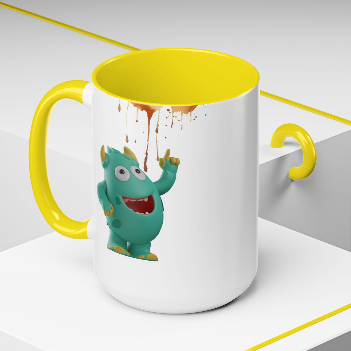 Humor Mug - Monster Drinks Coffee Spill