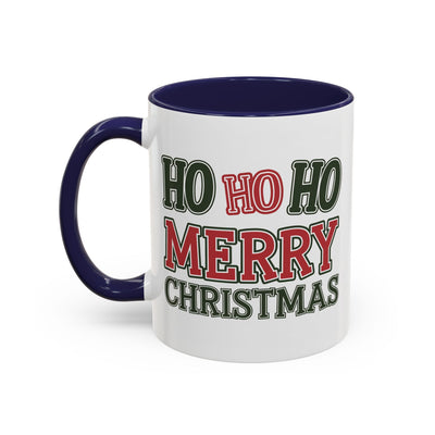 Christmas Mug - Ho Ho Ho Merry Christmas Green & Red Text