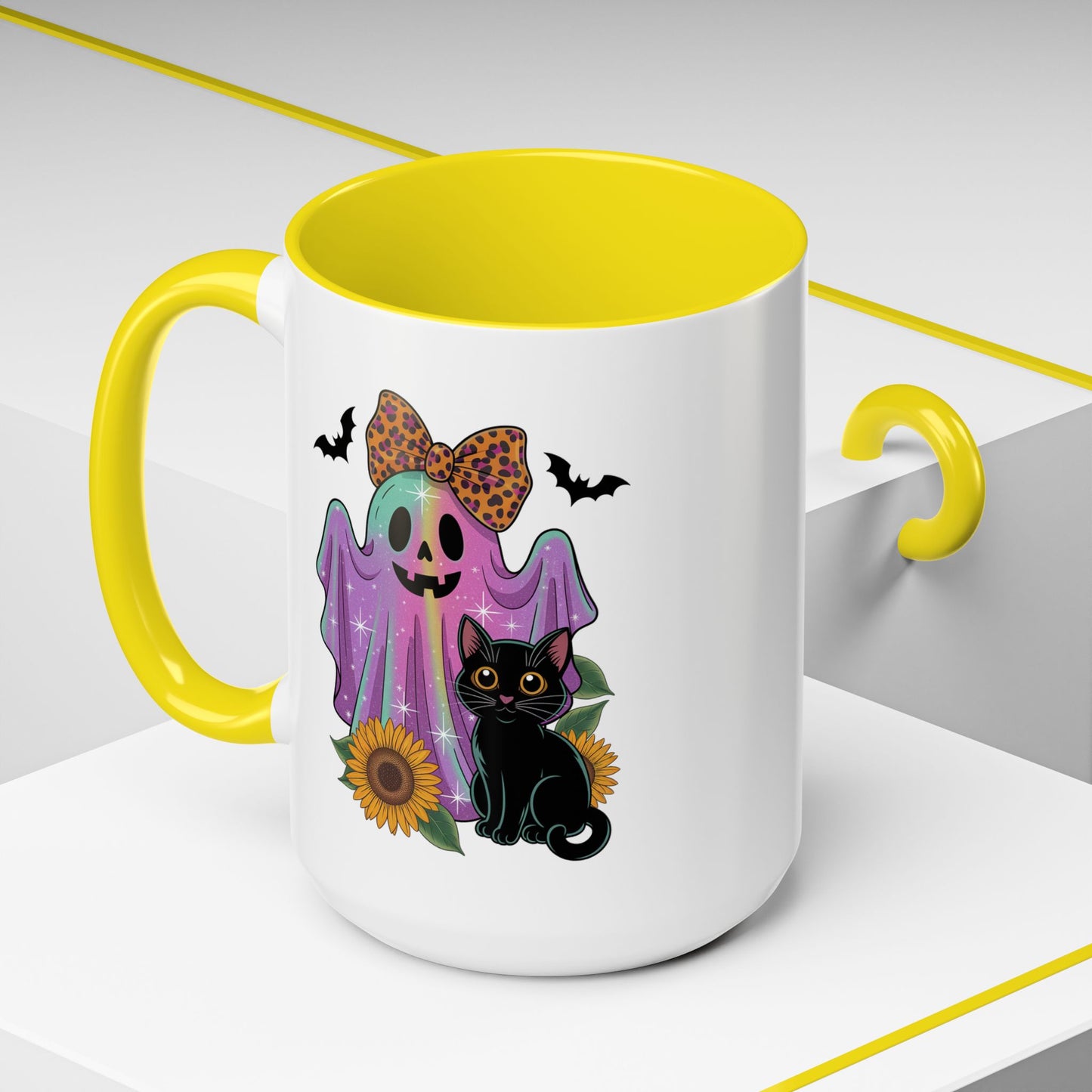 Halloween Mug - Cute Ghost With Cat