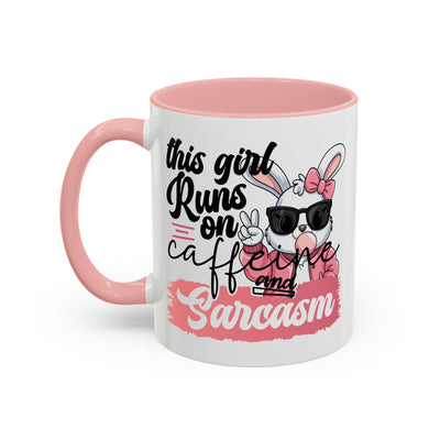 Humor Mug - This Girl Runs on Caffeine & Sarcasm