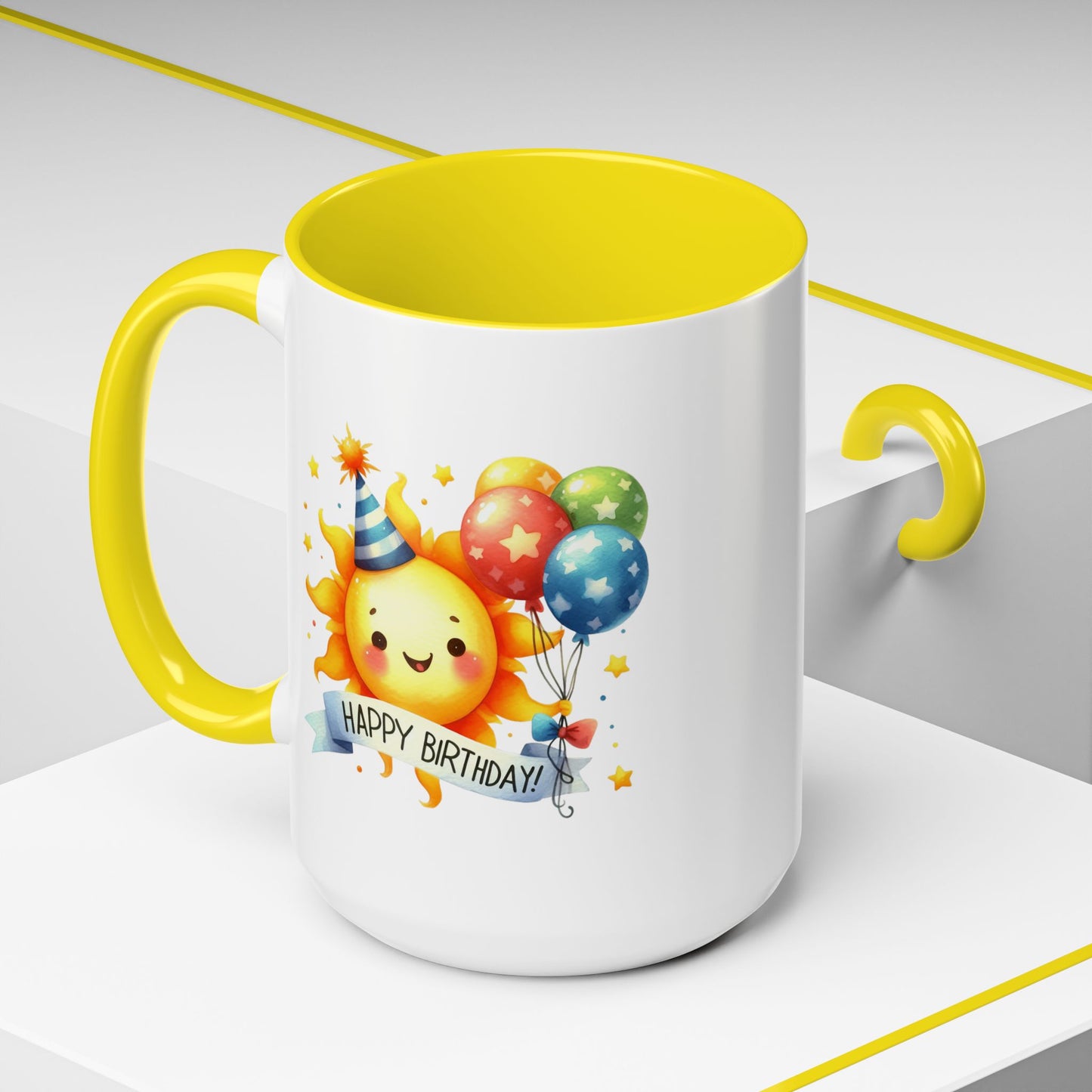 Birthday Mug - Happy Birthday Sun & Balloons