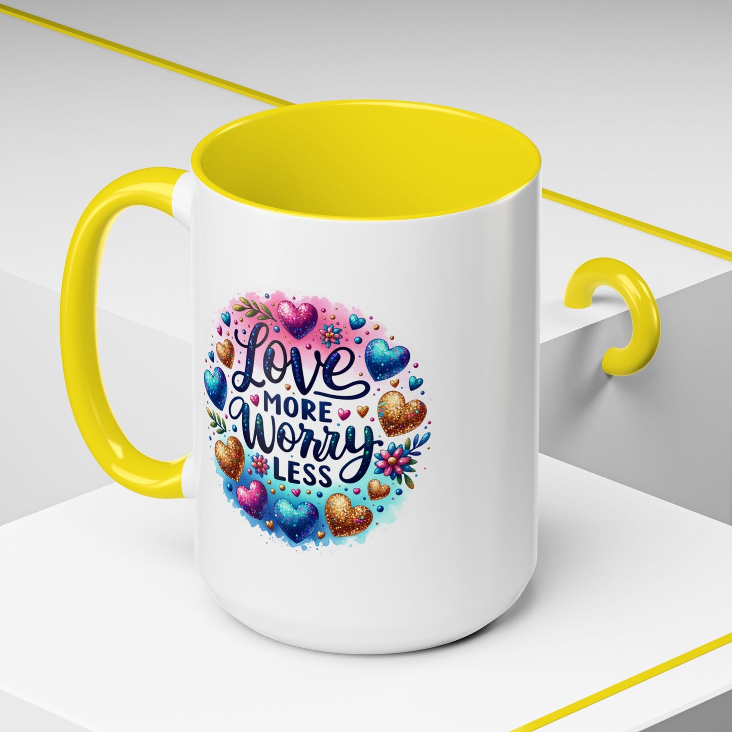 Wellness Mug - Love More Worry Less Circle