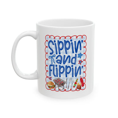 4th of July Mug - Sippin' and Flippin'