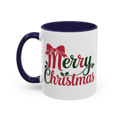 Christmas Mug - Merry Christmas Red & Green Text Bow