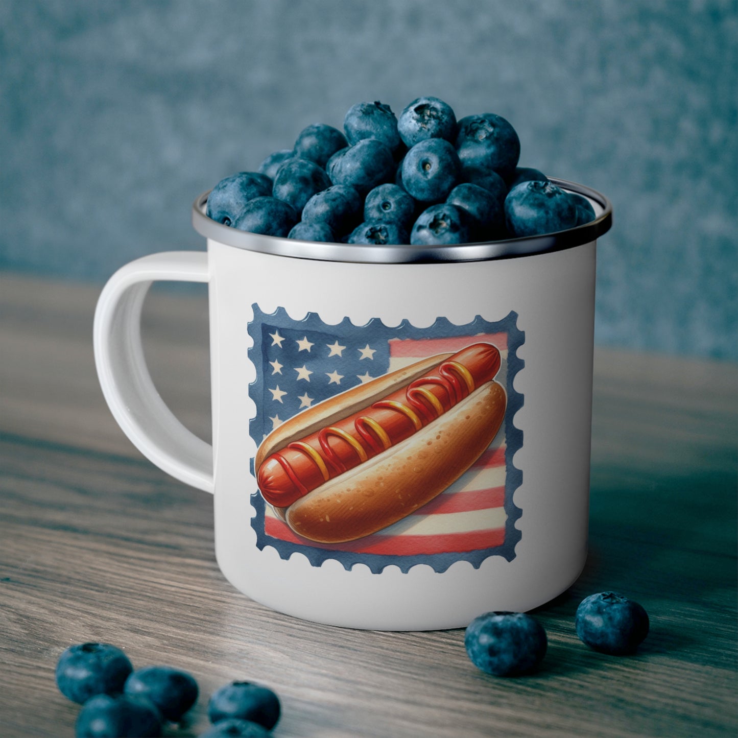 4th of July Mug - American Hot Dog Stamp