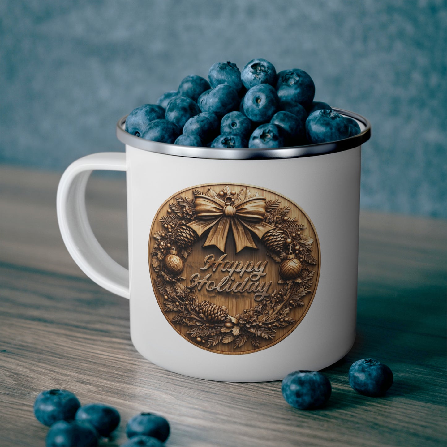 Christmas Mug - Happy Holidays Wooden Plaque