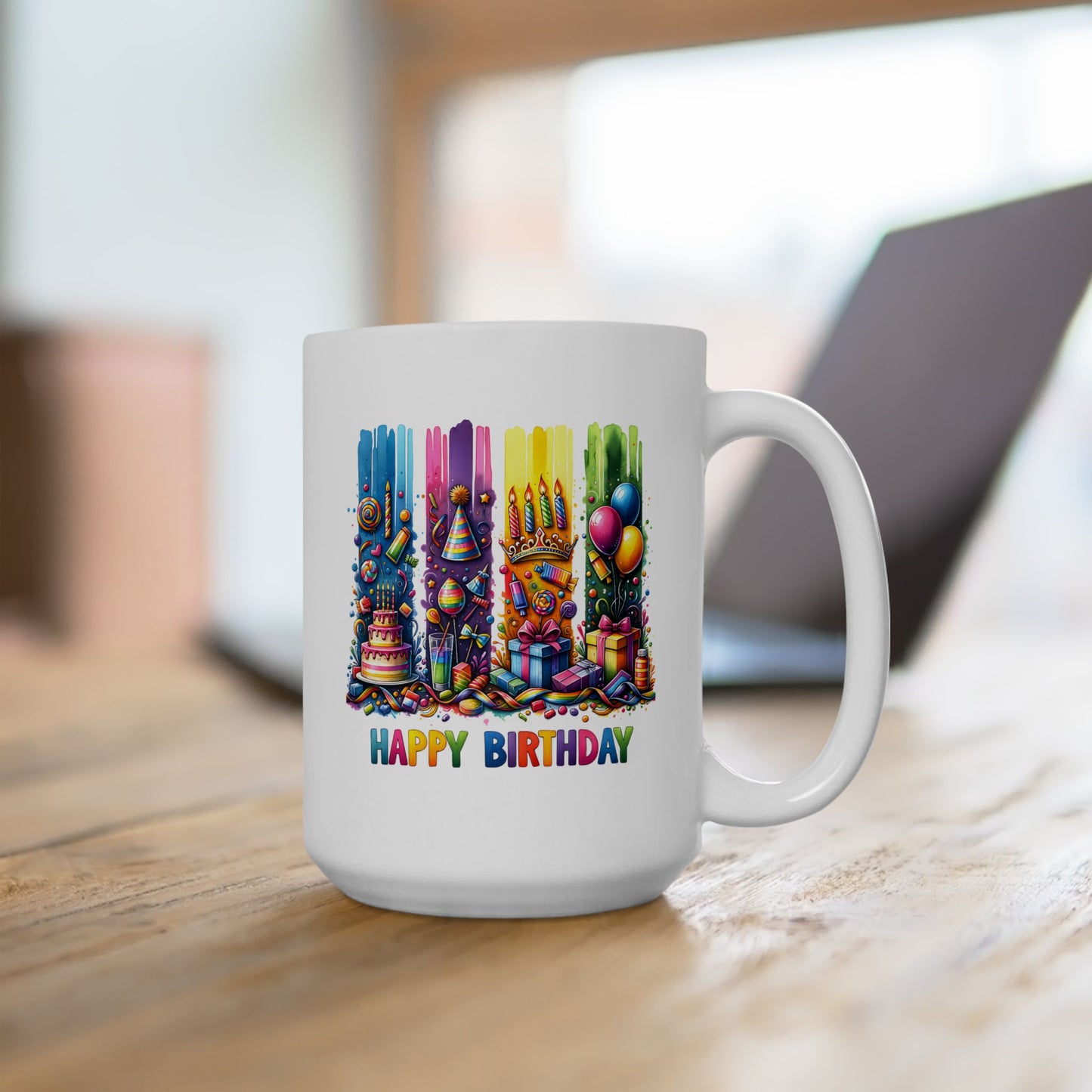 Birthday Mug - Happy Birthday Brushstrokes