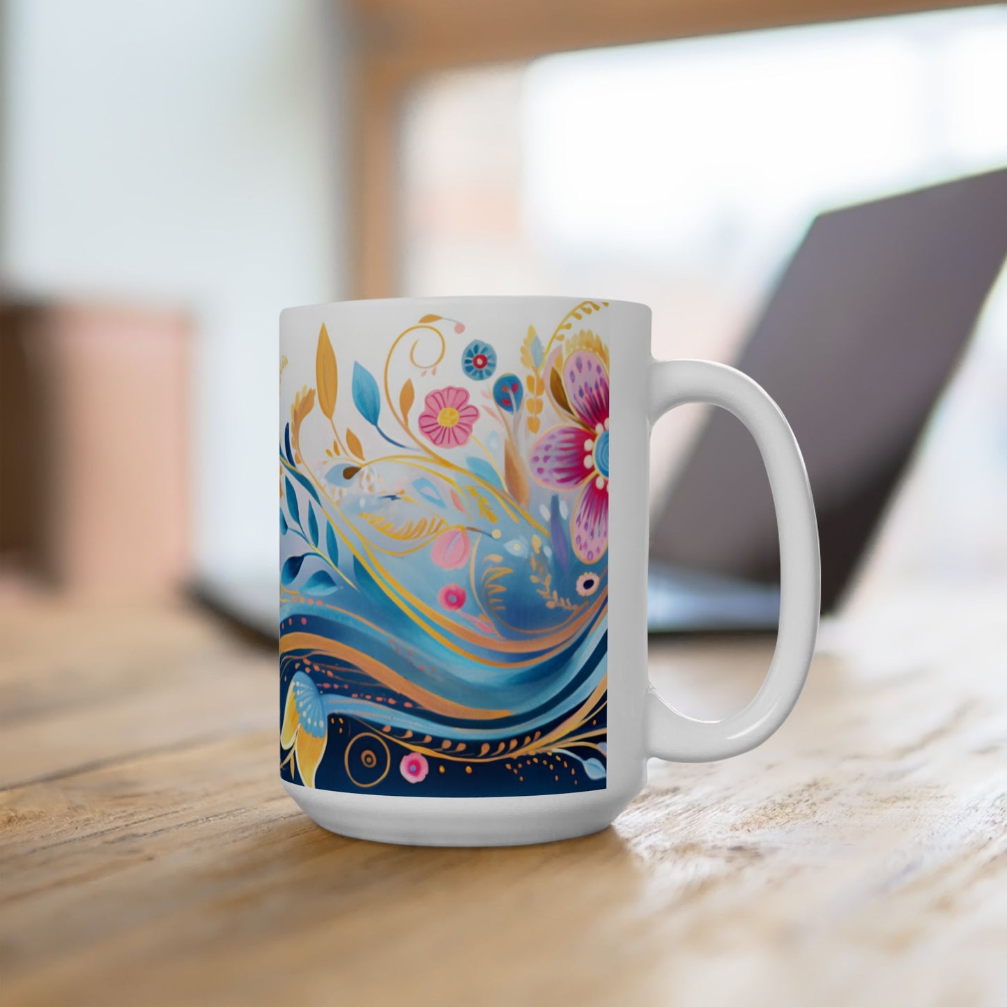 Artistic Mug - Flowing Flowers