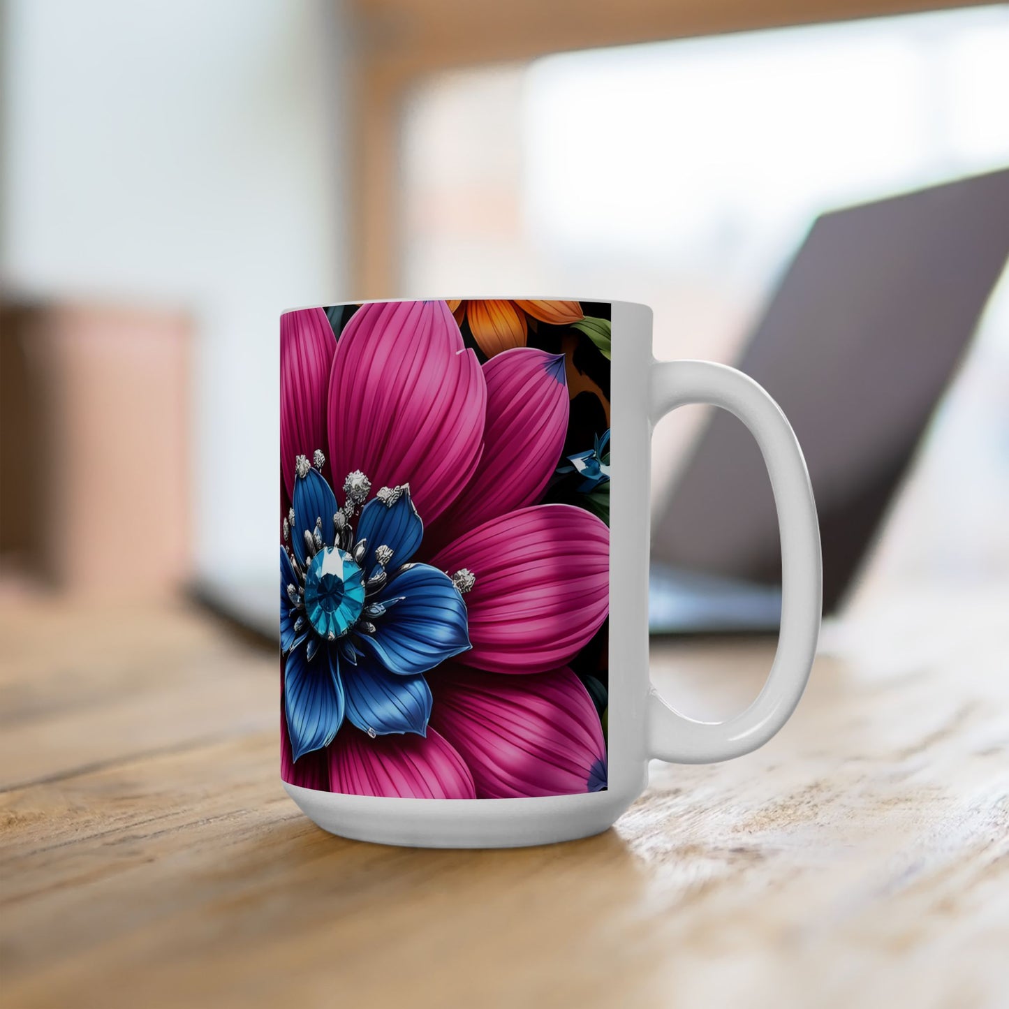 Artistic Mug - Diamond Flowers