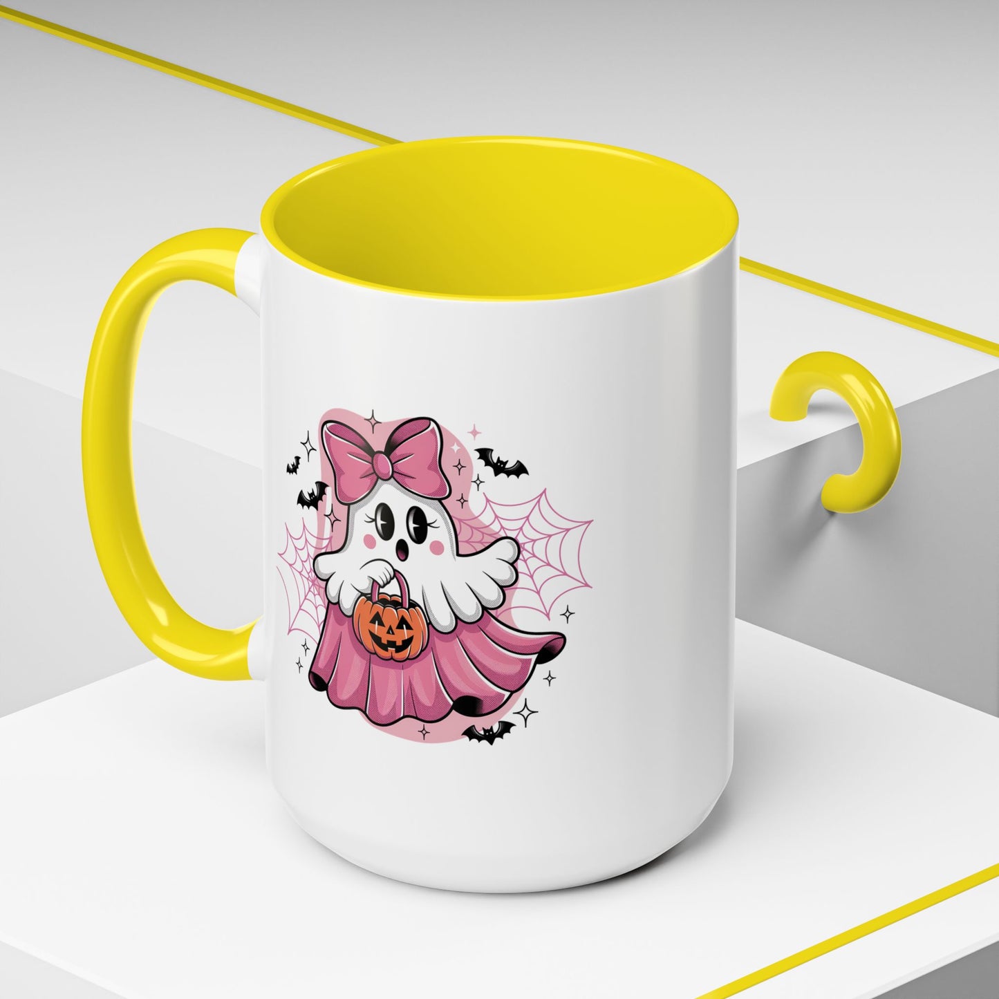 Halloween Mug - Ghost With Pink Bow