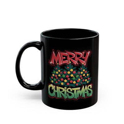 Christmas Mug - Merry Christmas Red & Green Graffiti