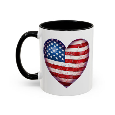4th of July Mug - Heart American Flag
