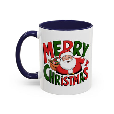 Christmas Mug - Green & Red Text Santa Presents