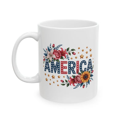 4th of July Mug - Floral America